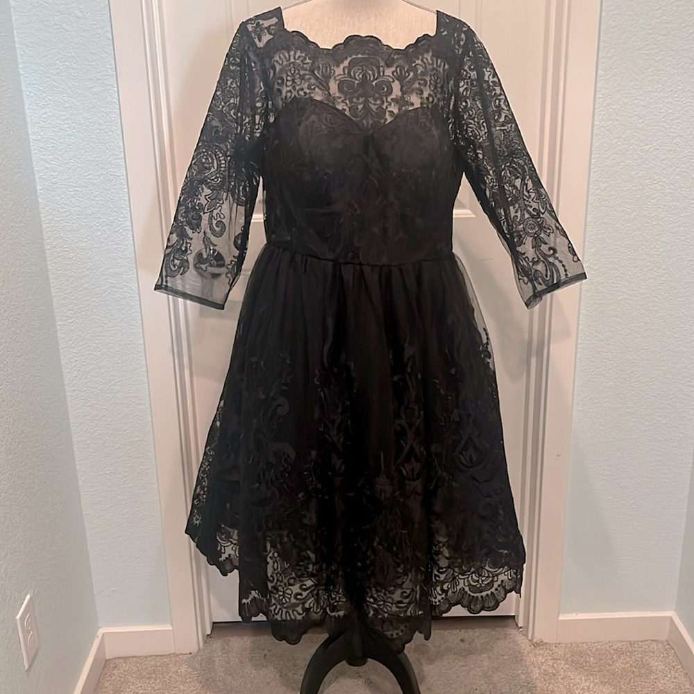 New Chi Chi London Black Lace Cocktail Dress